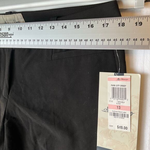 American Rag Cie Women Formal Pants size 13 Flared Wide Leg Rayon Mix Black NWT - Picture 2 of 11